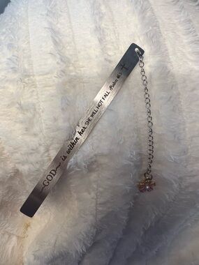 Silver-Tone Inspirational Bookmark - "God is Within Her, She Will Not Fall” NEW
